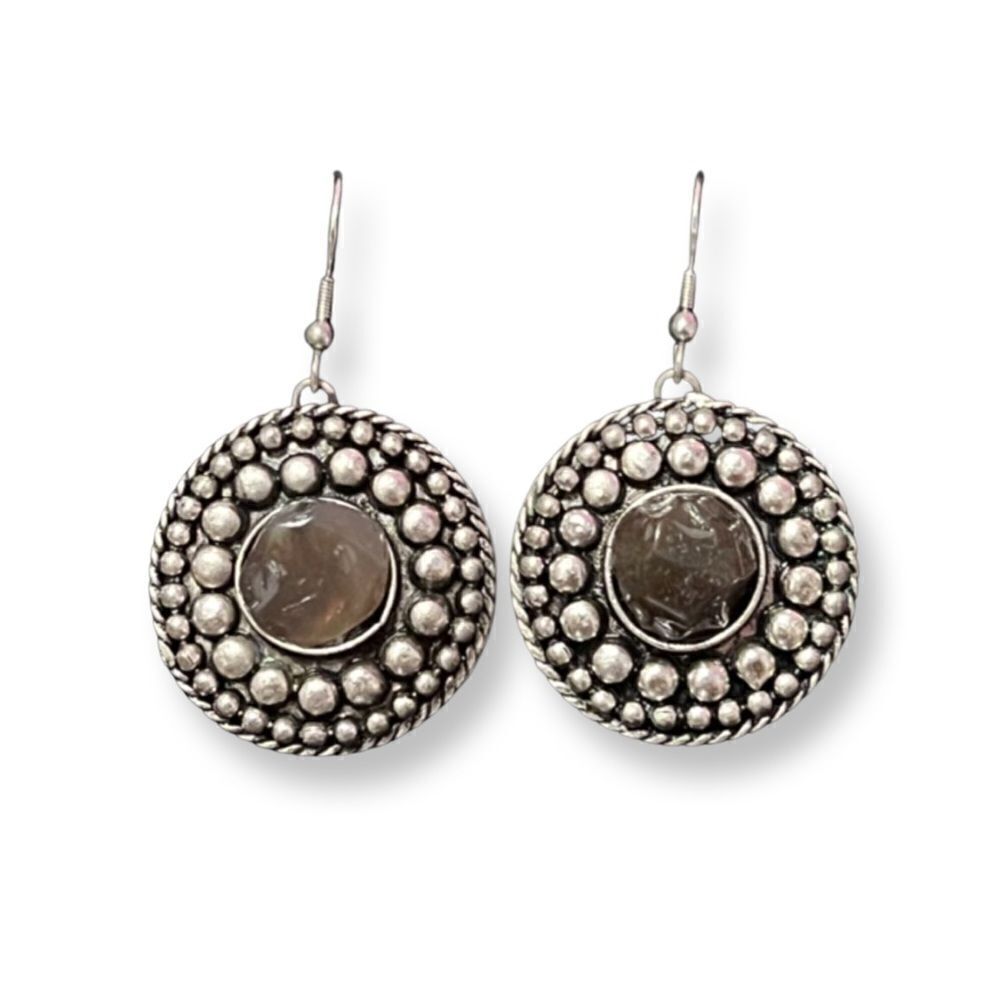🤯5/$25🤯 Round Silver Labradorite Dangle Earrings NWOT